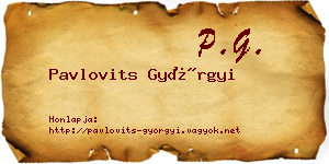 Pavlovits Györgyi névjegykártya