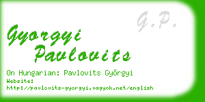 gyorgyi pavlovits business card