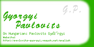 gyorgyi pavlovits business card